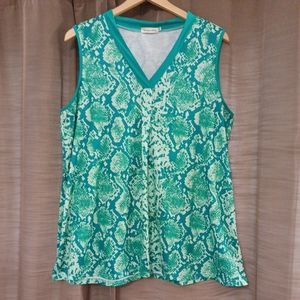 Southern Stitca Pretty Green Tank Blouse Size XXL